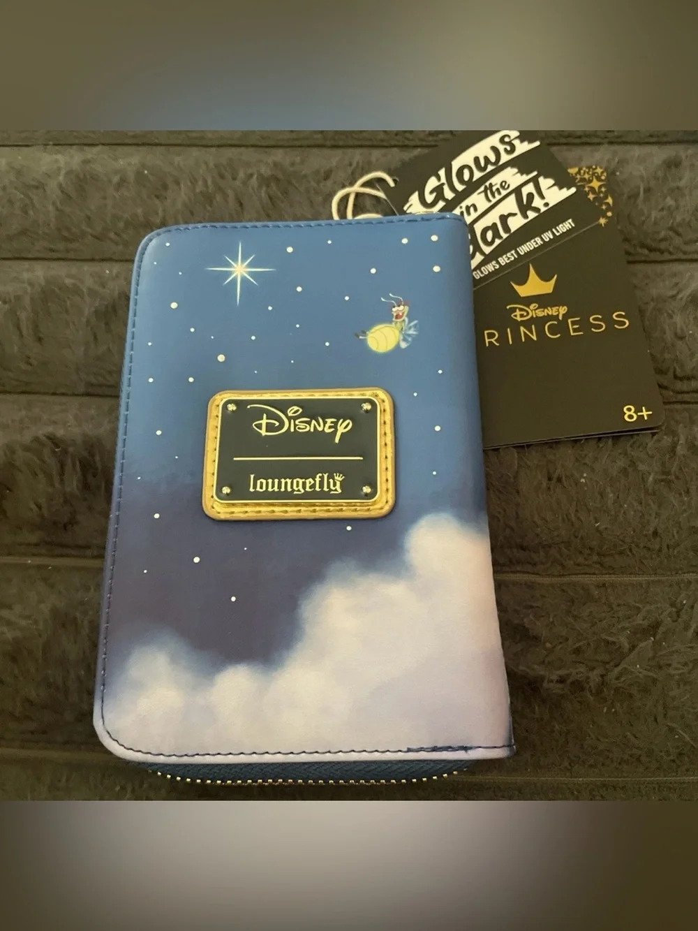 Loungefly Disney Princess Tiana Glow Stars Princess and the Frog Zip Wallet NEW